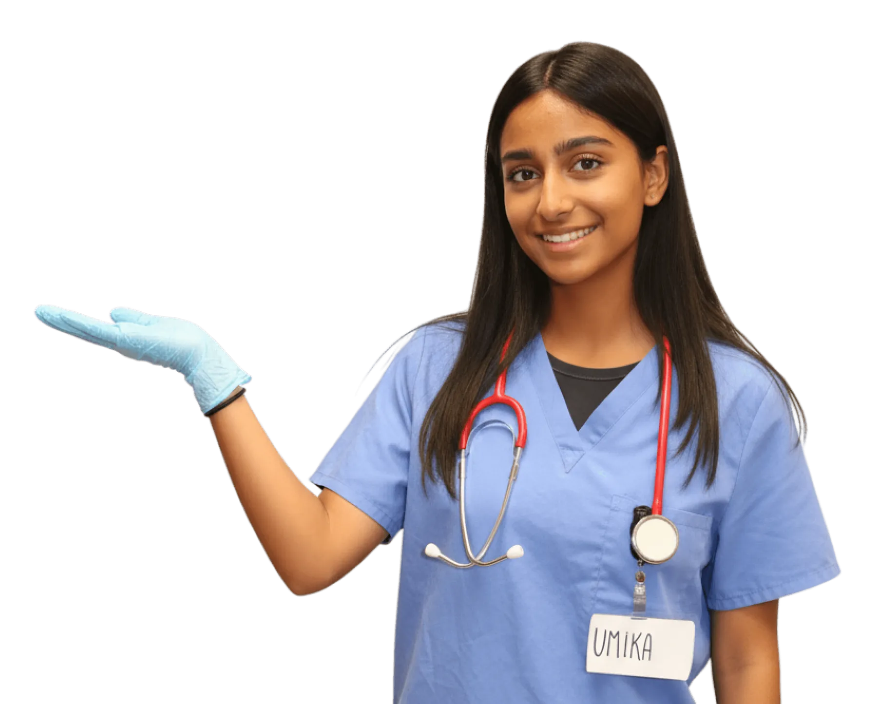 Medefine Academy student in scrubs