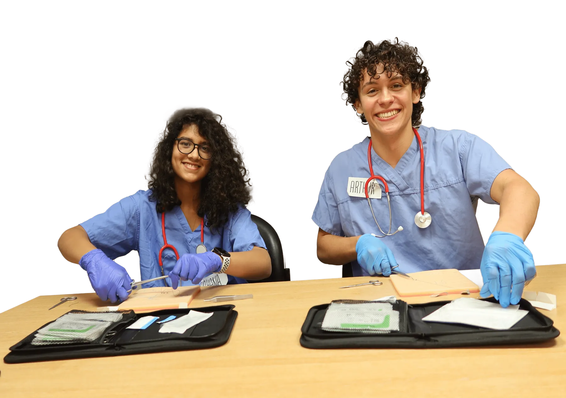 Medefine Academy student in scrubs
